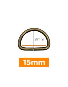 Anel em D premium - Bronze 15 mm