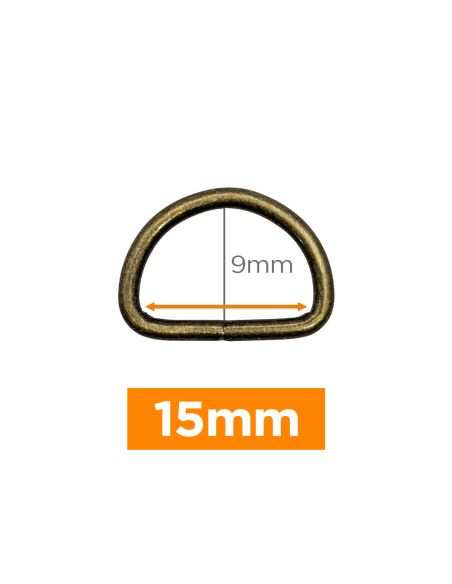Anel em D premium - Bronze 15 mm