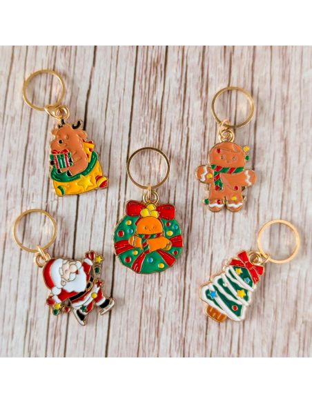 Conjunto de 5 marcadores de malha - Sortido de Natal