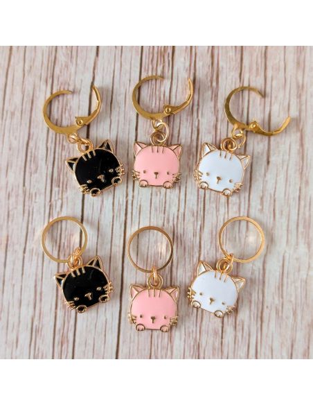 Conjunto de 6 marcadores de malha - Gatinhos pequenos