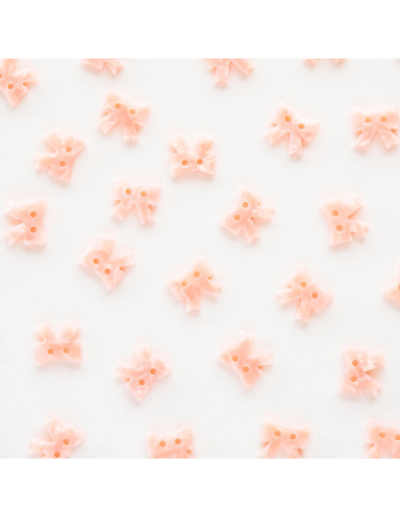 Botões pequenos laços 2 furos - Rosa 15 mm