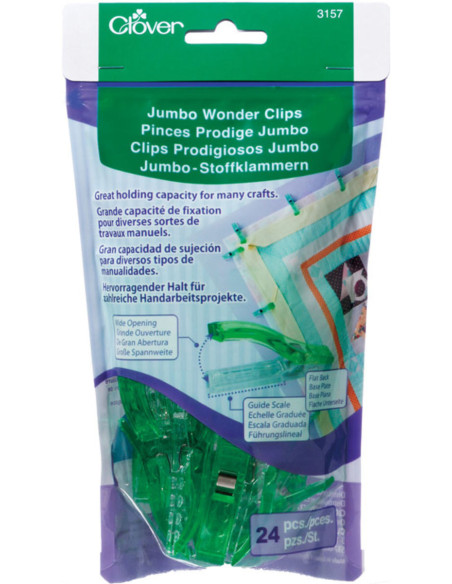 Saco com 24 prendedores Prodige Clover Jumbo - Verde escuro