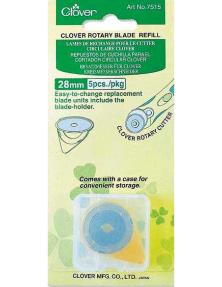 5 lâminas de reposição para cortador Clover - 28 mm