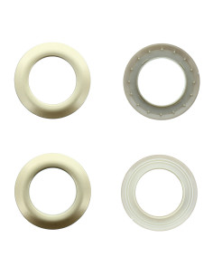 Conjunto de 8 ilhós para cortinas Ø44 mm - Acetinado - Bege dourado 2