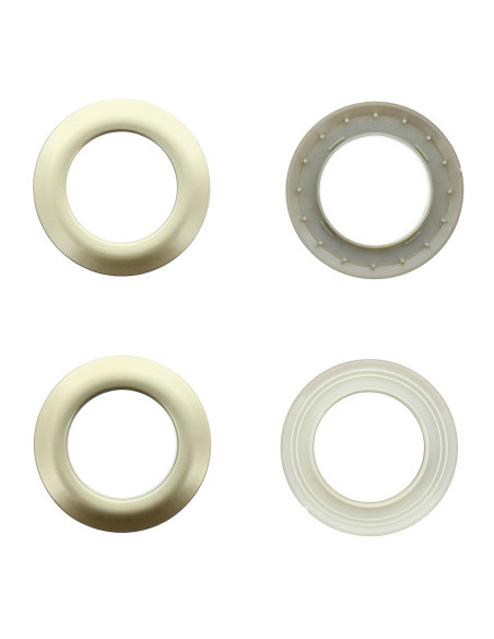 Conjunto de 8 ilhós para cortinas Ø44 mm - Acetinado - Bege dourado