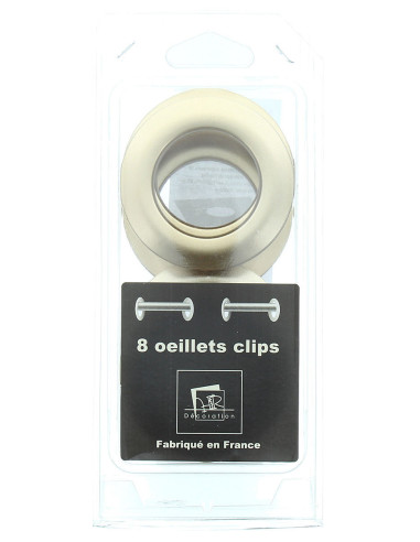 Conjunto de 8 ilhós para cortinas Ø44 mm - Acetinado - Bege dourado