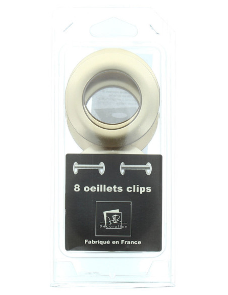 Conjunto de 8 ilhós para cortinas Ø44 mm - Acetinado - Bege dourado