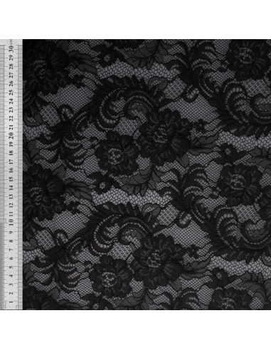 Tecido rendado Natasha - Preto