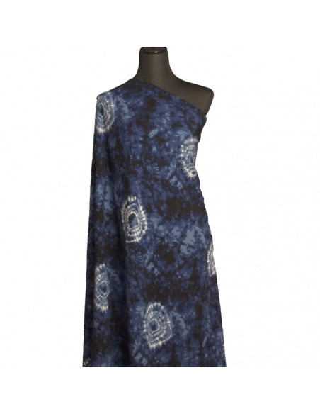 Tecido estampado tie-dye - Azul