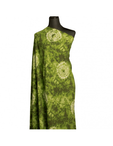 Tecido estampado tie-dye - Verde