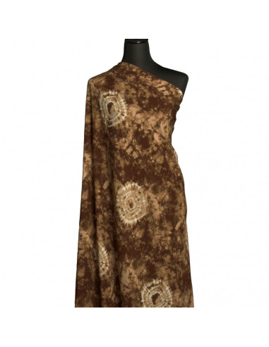 Tecido estampado tie-dye - Chocolate