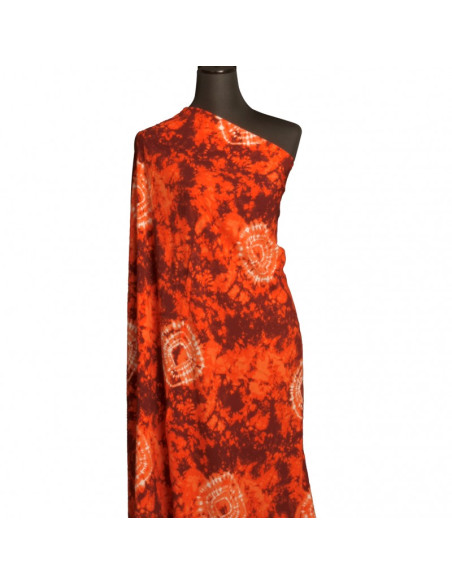 Tecido estampado tie-dye - Laranja