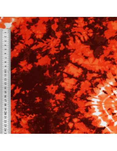 Tecido estampado tie-dye - Laranja