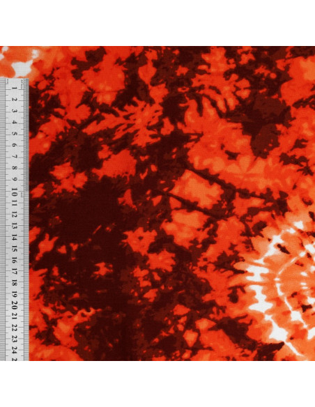 Tecido estampado tie-dye - Laranja