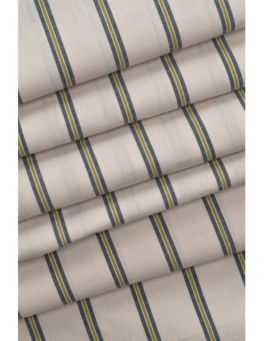 Tecido de algodão listrado Weave Line Milky Clay - Atelier Brunette