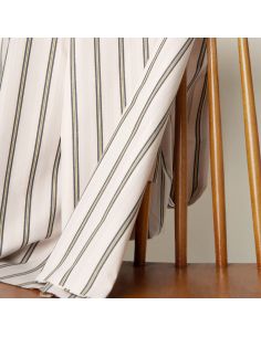 Tecido de algodão listrado Weave Line Milky Clay - Atelier Brunette
