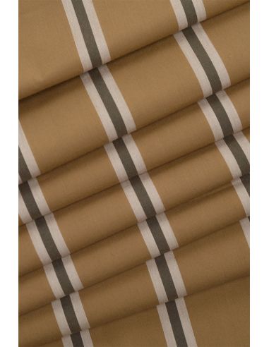 Tecido de algodão listrado Weave Iced Mocha - Atelier Brunette