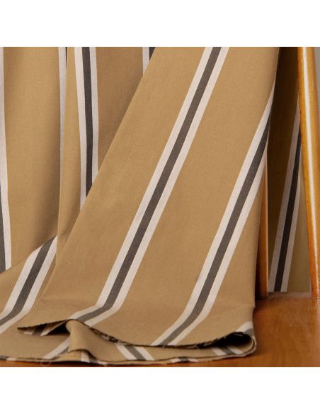 Tecido de algodão listrado Weave Iced Mocha - Atelier Brunette