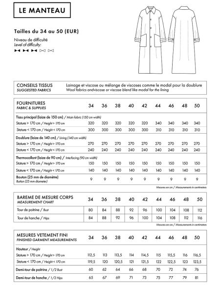 Padrão O casaco - Atelier Brunette