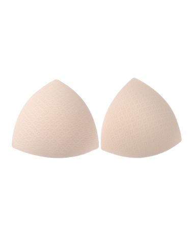 Copas triangulares de sutiã bege