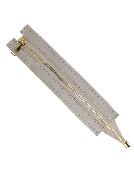 Fecho de correr especial para saco em pele sintética 30 cm - Prata