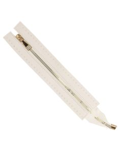 Fecho de correr especial para saco em pele sintética 30 cm - Branco