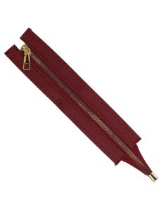 Fecho de correr especial para saco em pele sintética 30 cm - Bordeaux