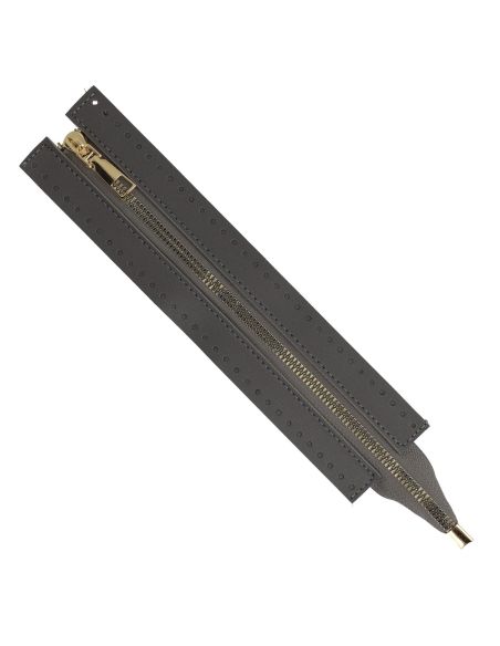 Fecho de correr especial para saco em pele sintética 30 cm - Cinzento escuro