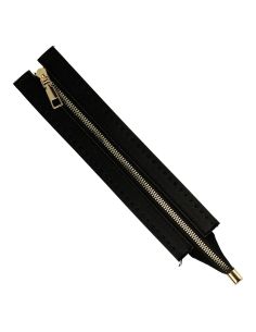 Fecho de correr especial para saco em pele sintética 30 cm - Preto