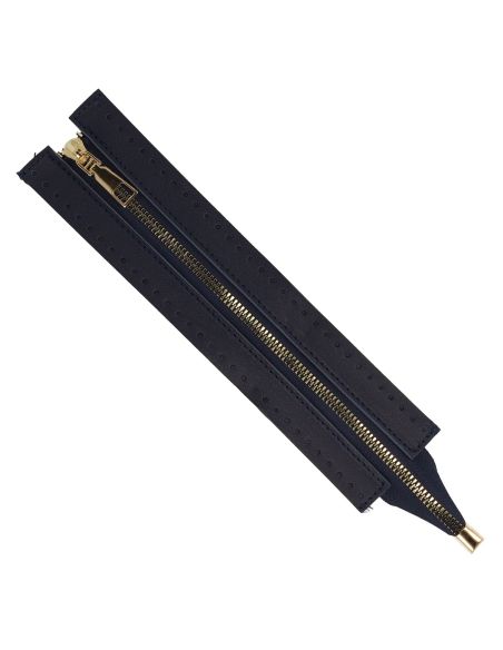 Fecho de correr especial para saco em couro sintético 30 cm - Azul marinho