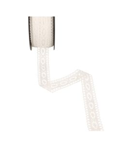 Renda de algodão entre duas Margaridas 21 mm - Branco