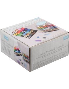 Kit de costura e bobinas de metal planas – 72 peças – cores sortidas