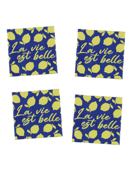 Conjunto de 4 etiquetas para costurar - A vida é bela