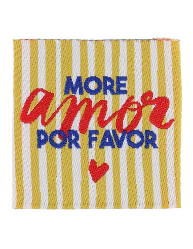 Conjunto de 4 etiquetas para costurar - More amor por favor