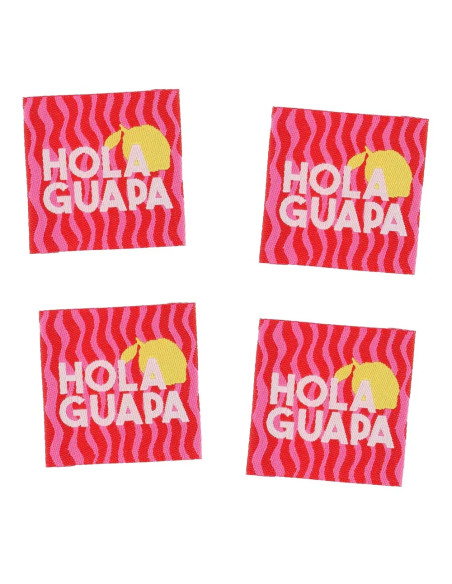 Conjunto de 4 etiquetas para costurar - Hola guapa