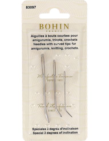 Agulhas com pontas curvas para tricô Bohin