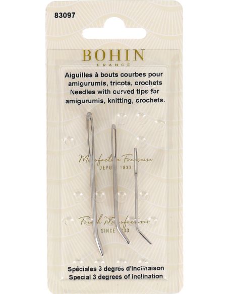 Agulhas com pontas curvas para tricô Bohin