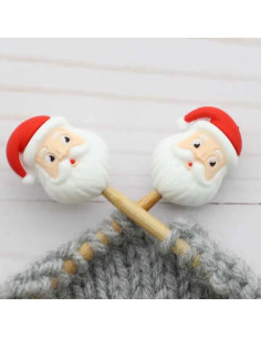 Tampões de malha para agulhas de tricô - Pai Natal