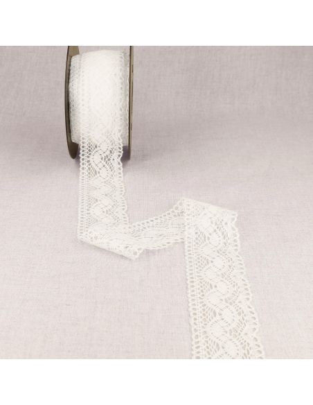 Renda de algodão entre duas Ondas 45 mm - Branco