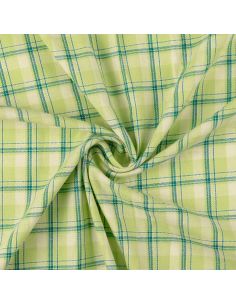 Tecido flanela xadrez escocês - Verde com riscas menta
