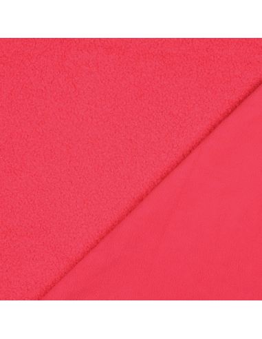 Tecido polar Teddy dupla face - Rosa fluorescente