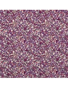Tecido popeline de algodão - Barbara cru e roxo 2
