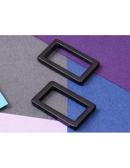 Conjunto de 2 fivelas retangulares 19 x 25 mm preto