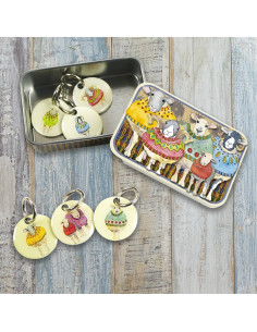 Conjunto de 6 marcadores de malha - Ovelha e camisola