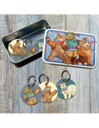 Conjunto de 6 marcadores de malha - Urso
