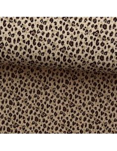 Tecido gaze dupla estampado - Karli bege e preto