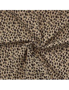 Tecido gaze dupla estampado - Karli bege e preto 2